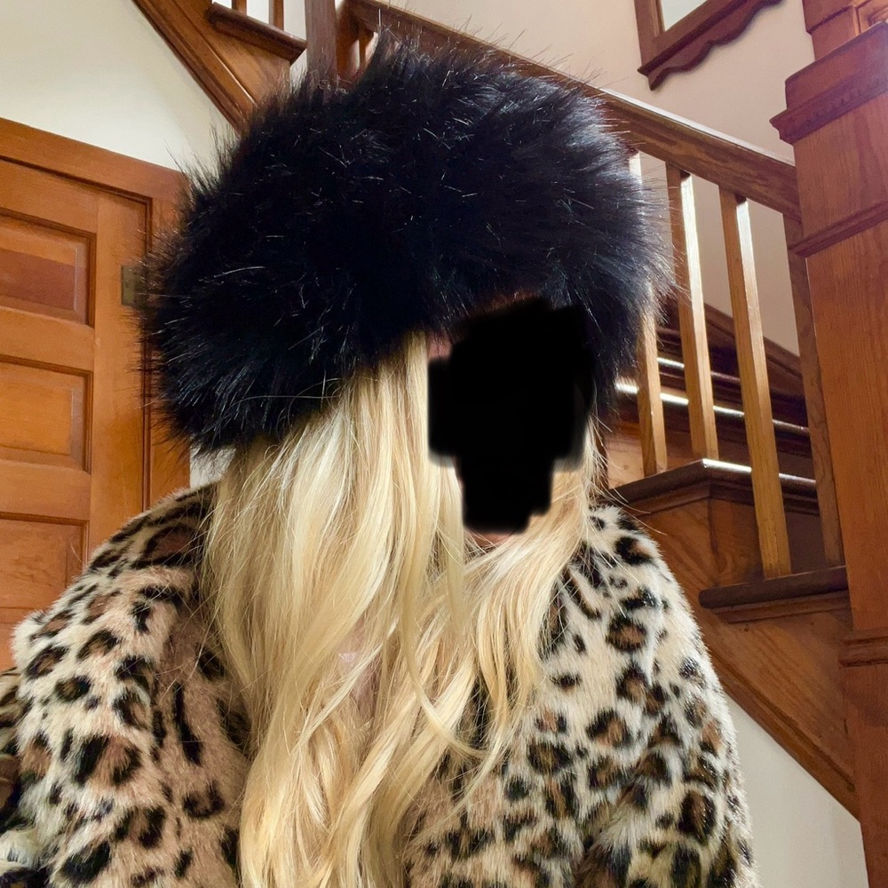 Black Fluffy Ear-warmer Hat